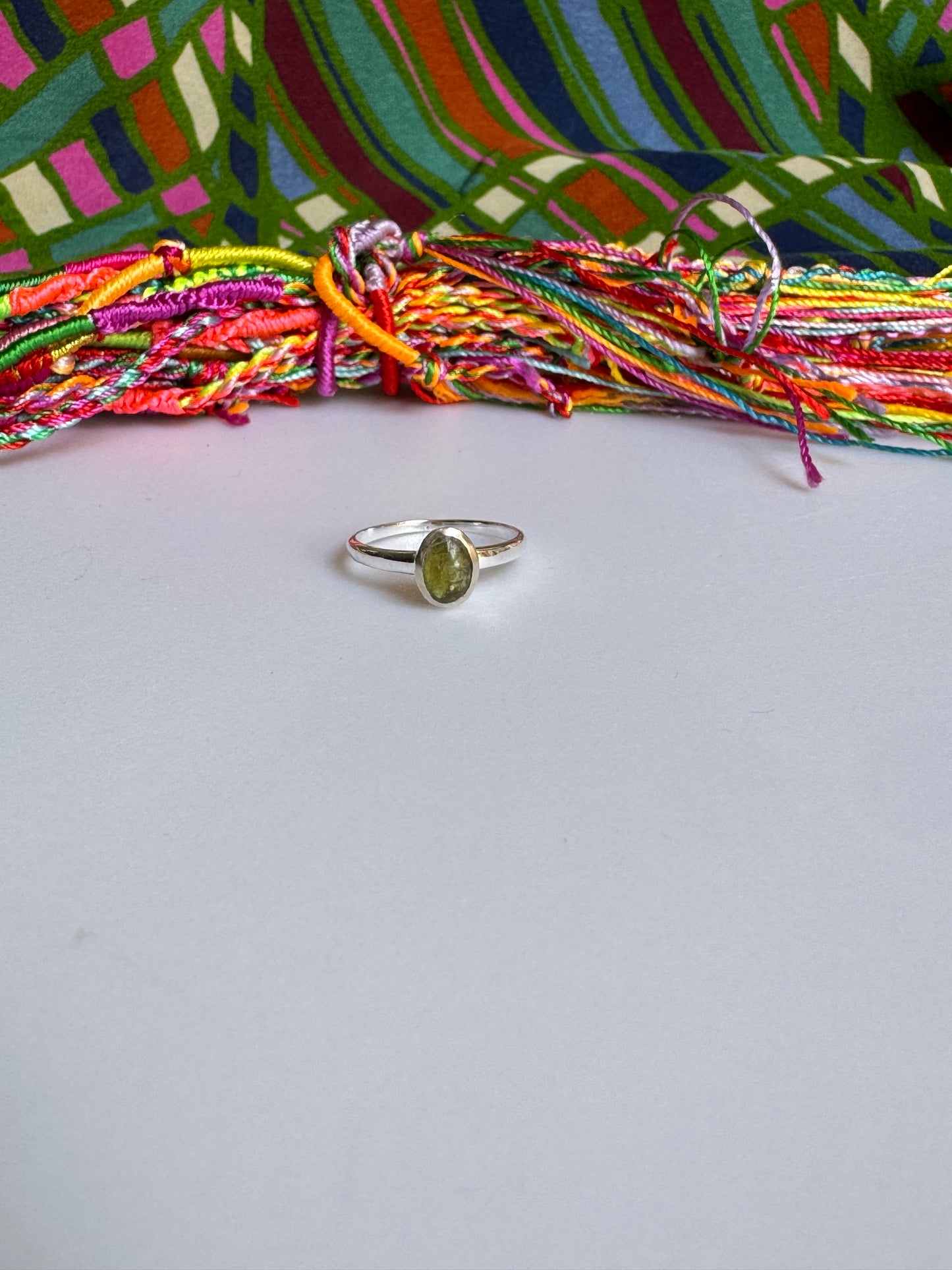 925 silver tourmaline ring size 14/15 - TA39