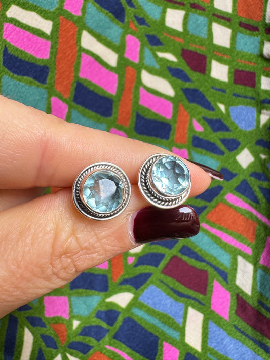 Orecchini lobo argento925 acquamarina