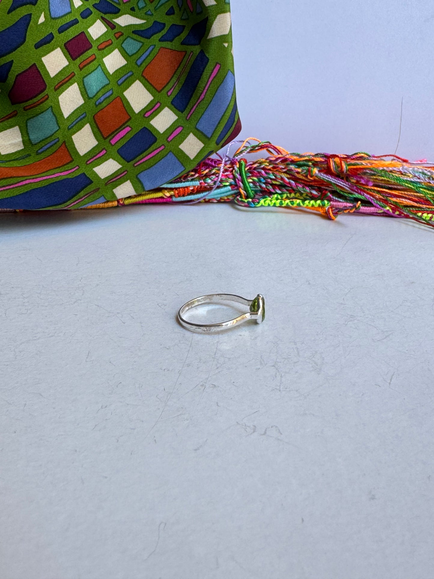 Anello argento 925 misura 10 forsterite 7WE