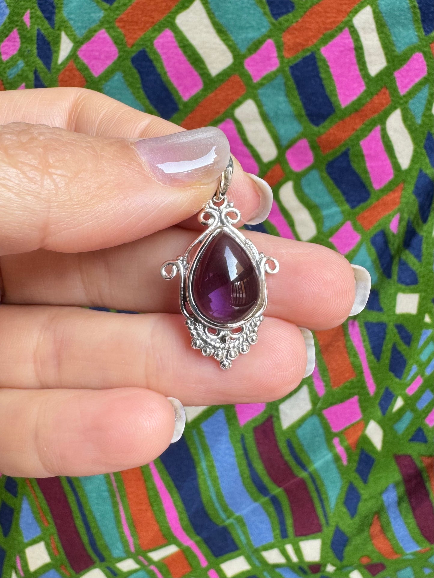 Amethyst 925 silver pendant