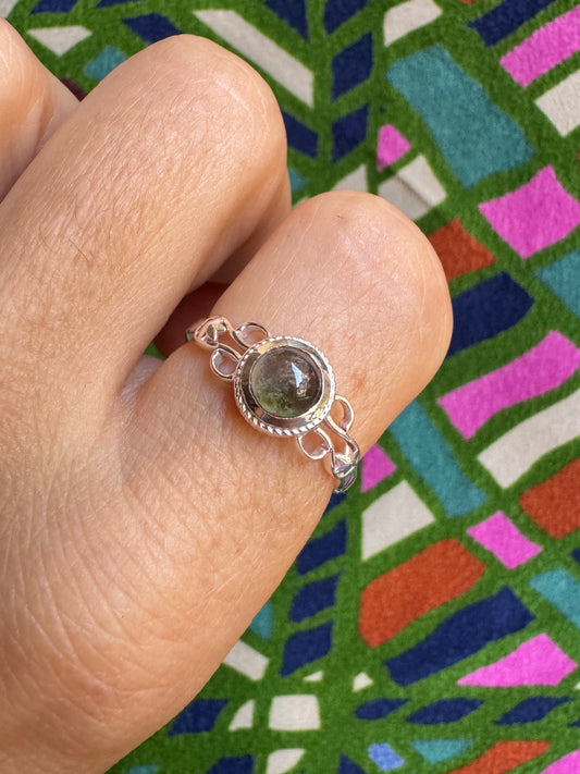 925 Silber Turmalin Ring Größe 19/20 TA15