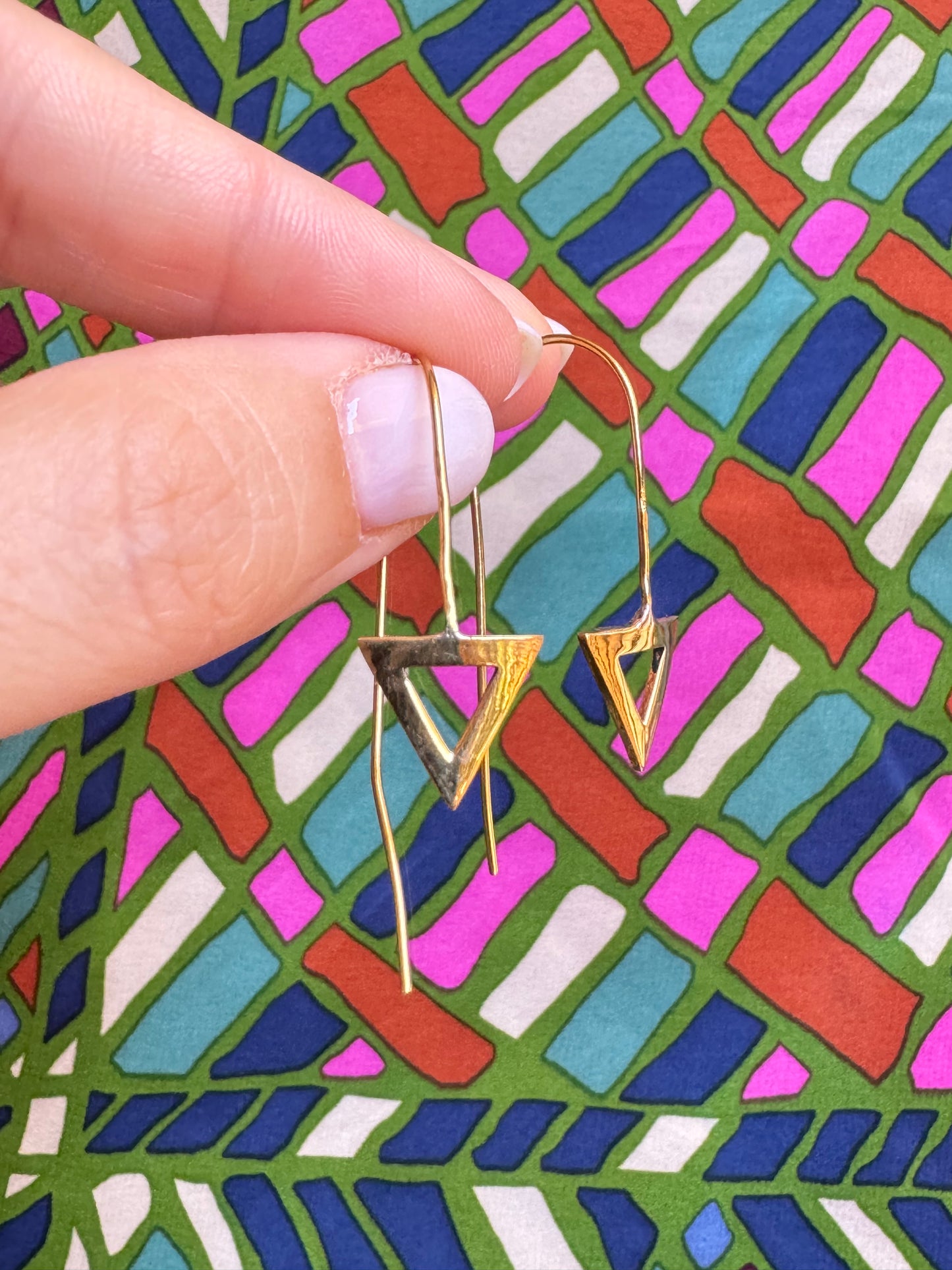 Golden Triangle Dangle Boho Earrings