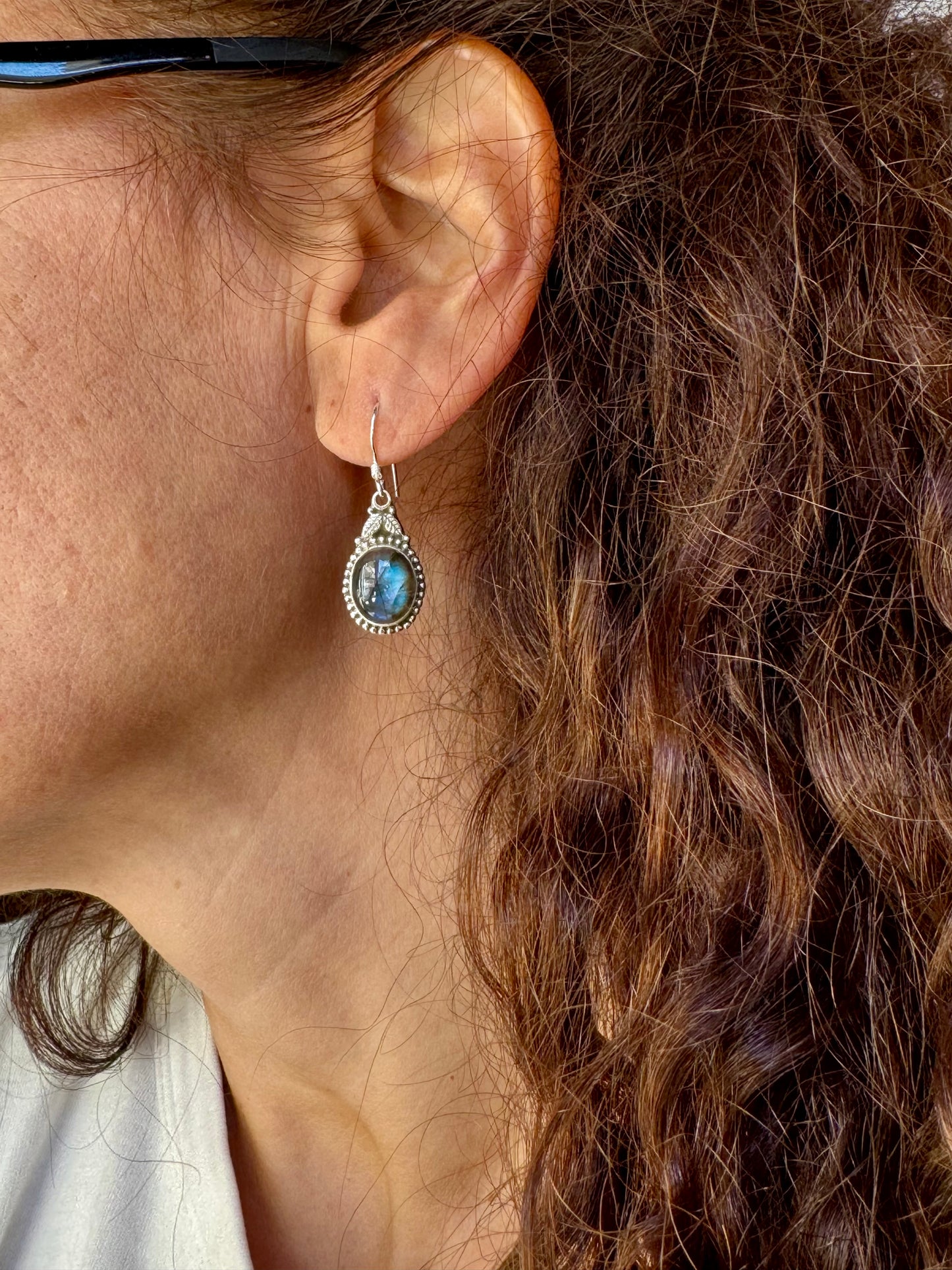 925 silver labradorite earrings D22