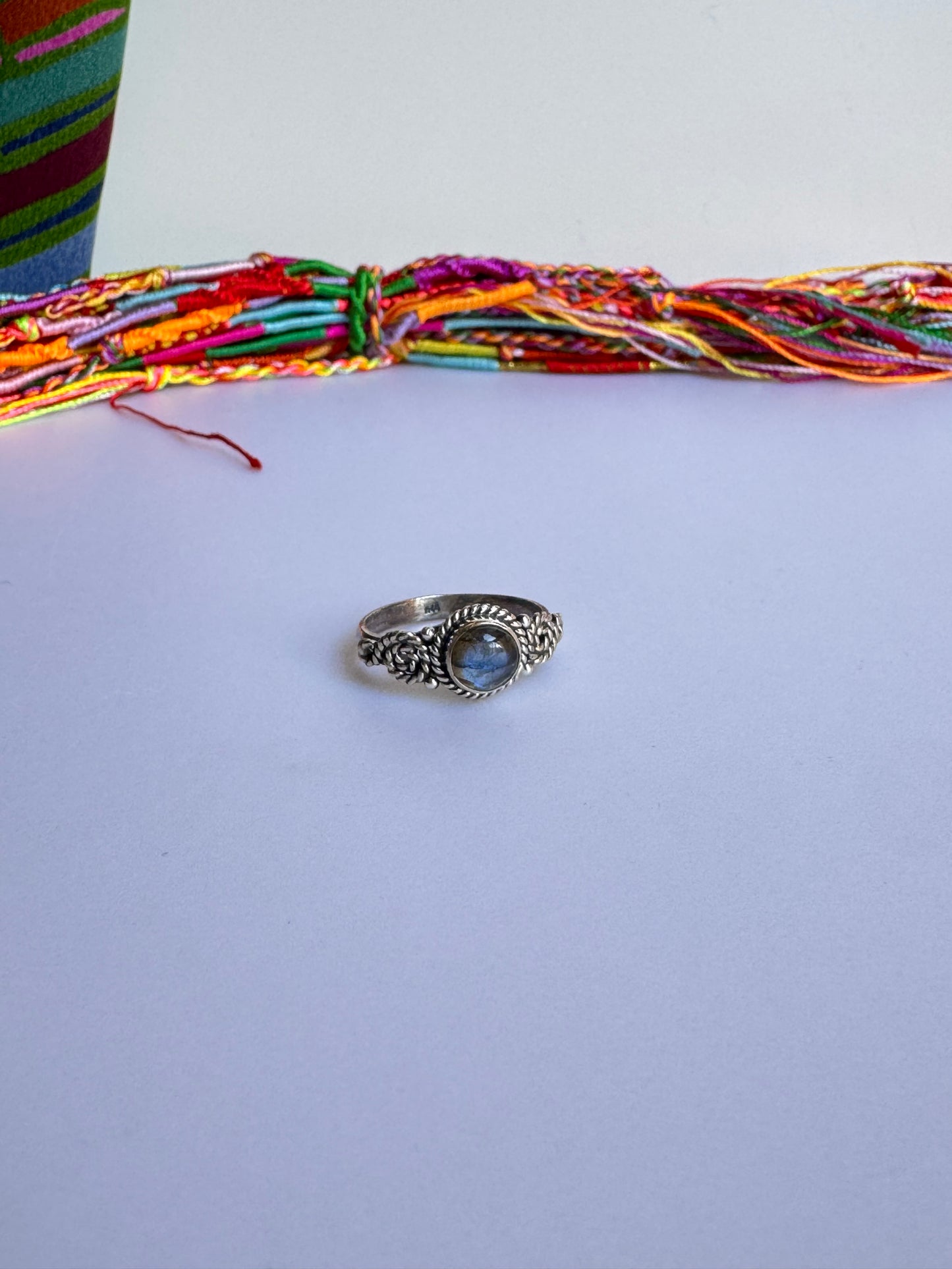 Anello argento 925 labradorite misura 21 - 10LAB