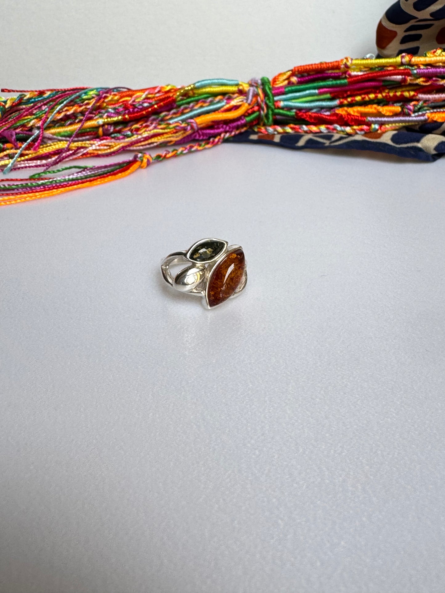 Anello argento 925 ambra misura 12 - 12AMB