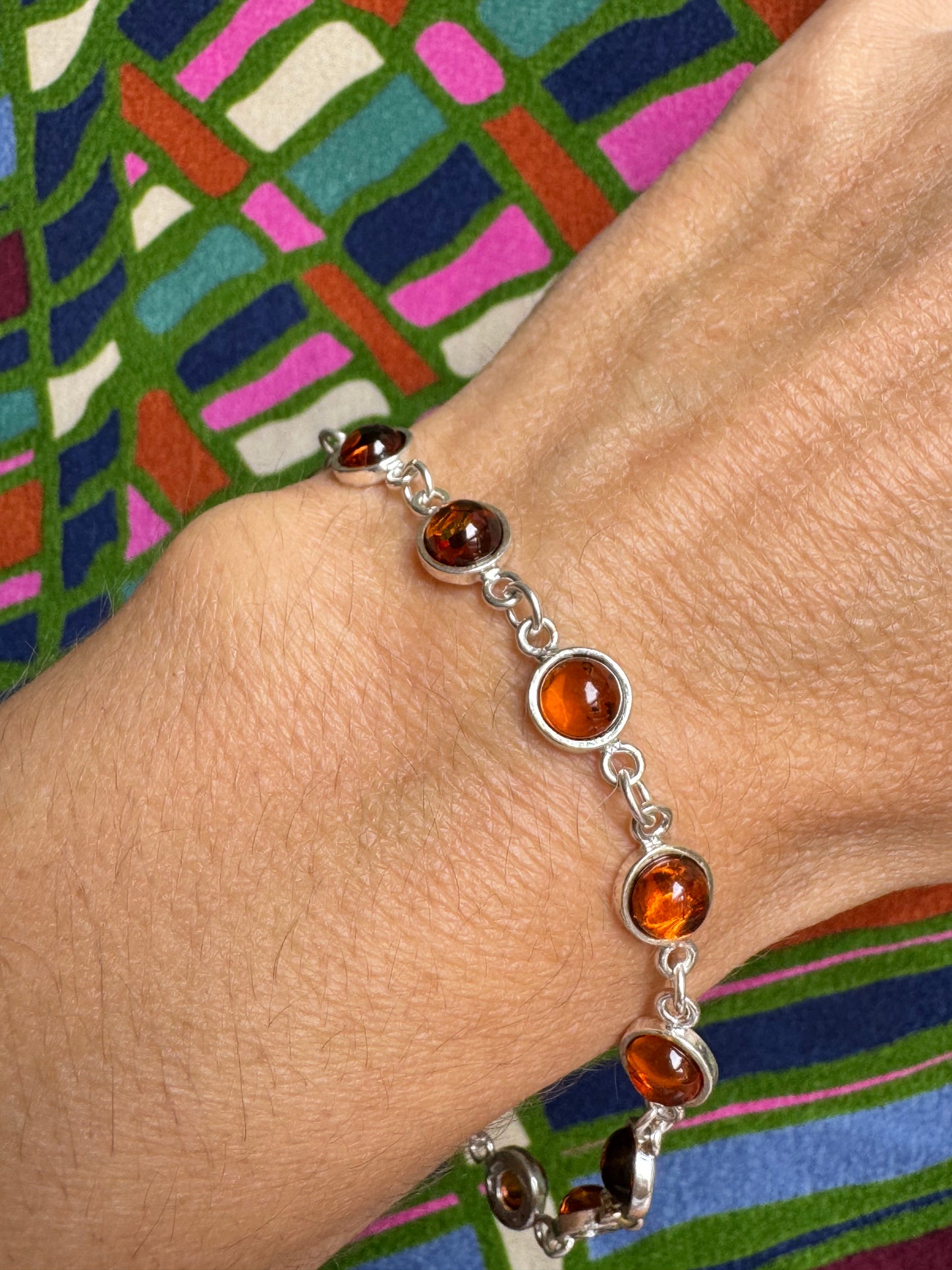 925 silver amber bracelet 10AB