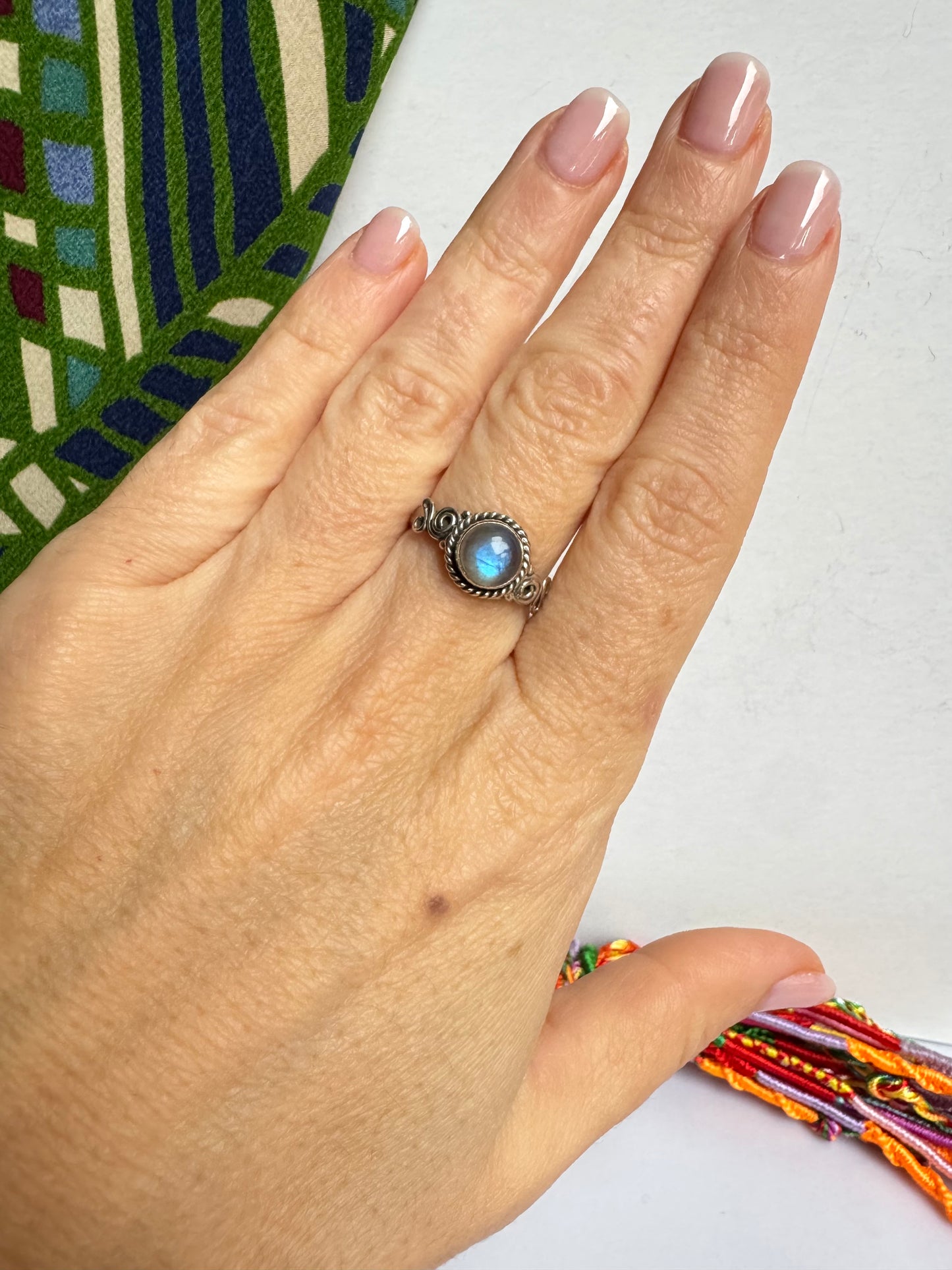 Anello argento 925 labradorite misura 16 - 44SZ