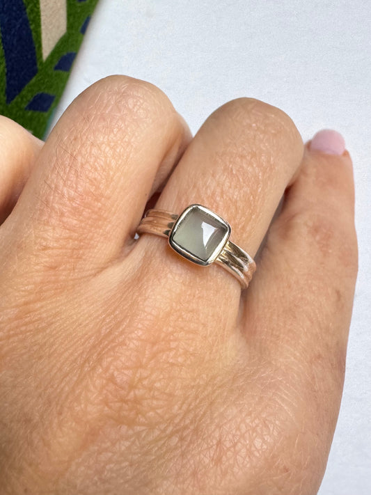 Anello argento 925 calcedonio misura 14/15 - 4SZ