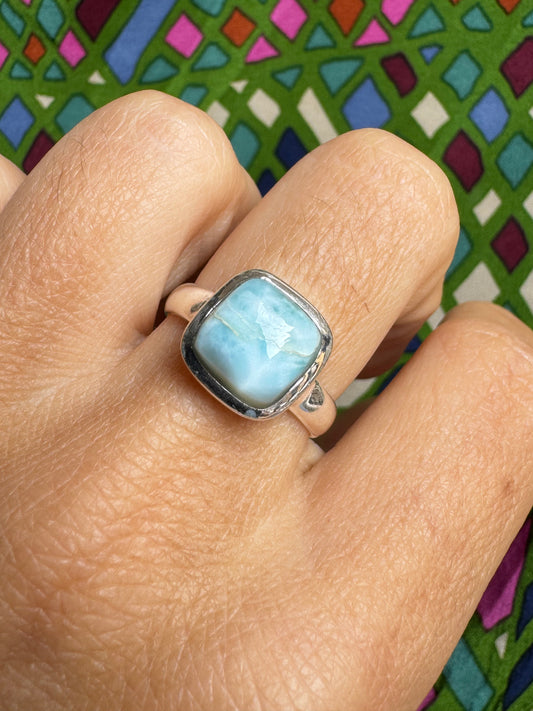 Anello argento 925 larimar E21