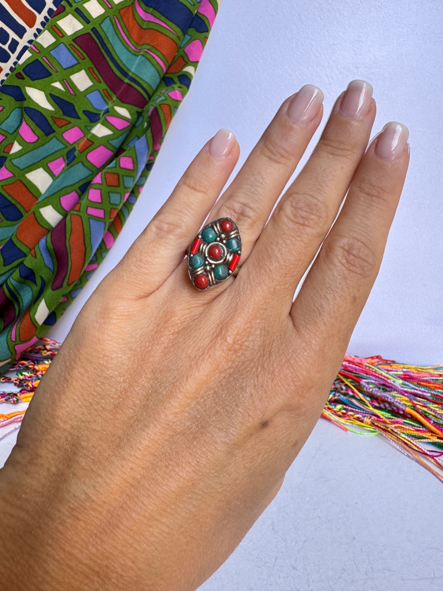Anello nepalese mosaico