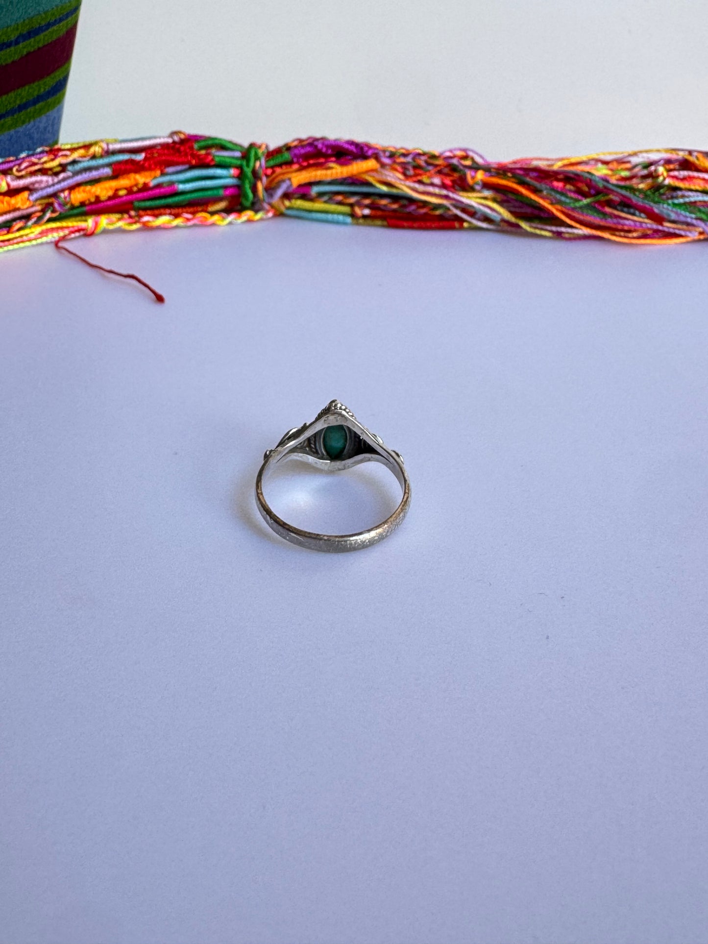 Anello argento 925 radice di smeraldo misura 20 M8