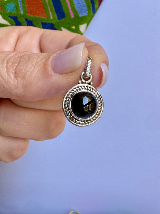 Ciondolo argento 925 onice nero 6AQ