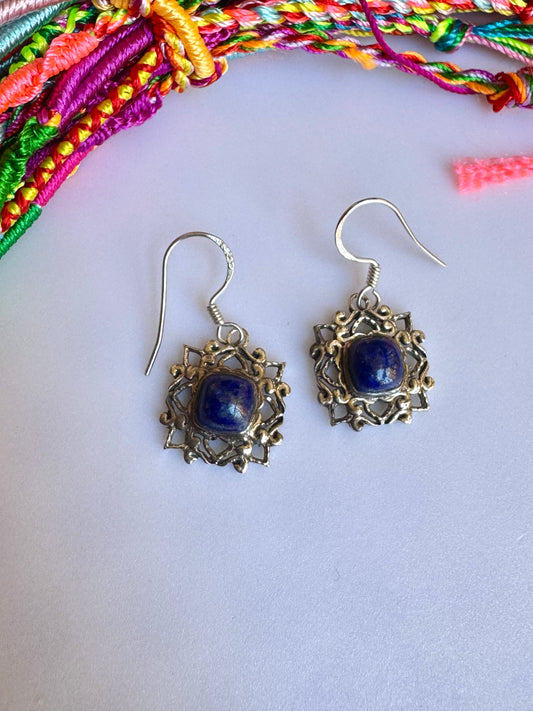 925 silver earrings lapis lazuli O30