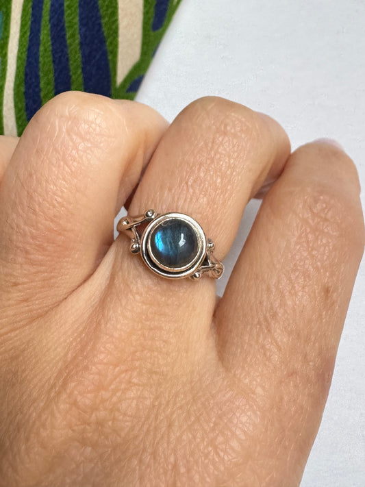 Anello argento 925 labradorite misura 13 - 43SZ