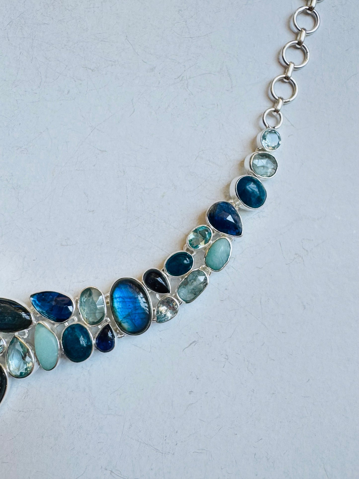 Collana argento 925 multipietra 33k