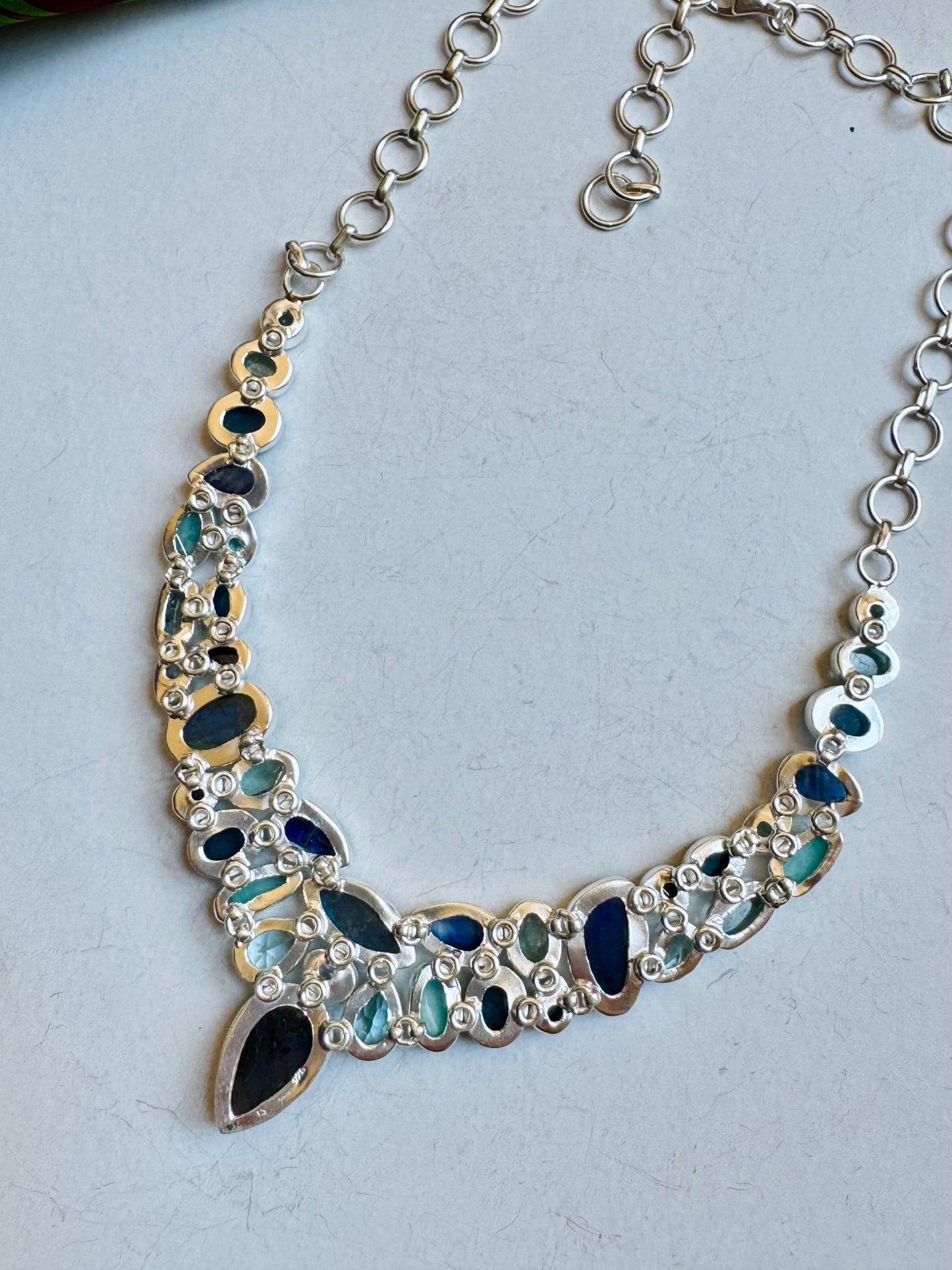 Collana argento 925 multipietra 33k