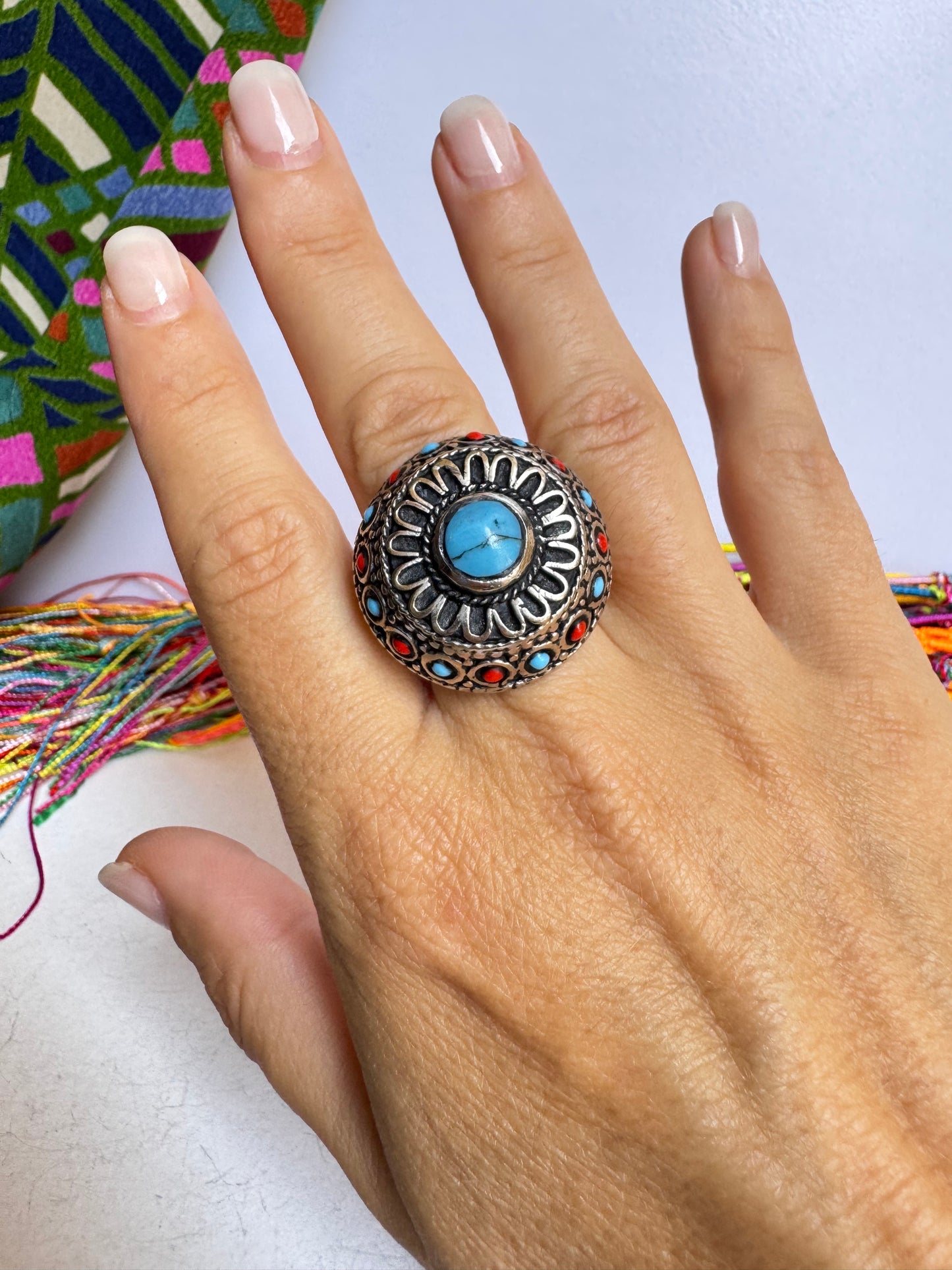 Anello vintage howlite misura 19