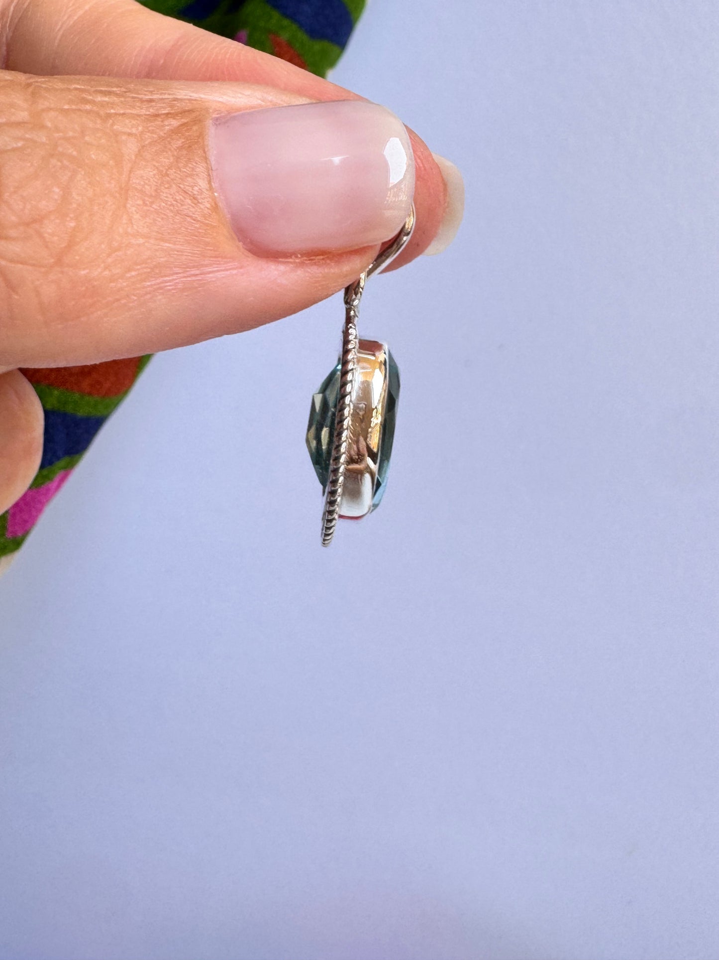 Ciondolo pendente argento 925 acquamarina 35K