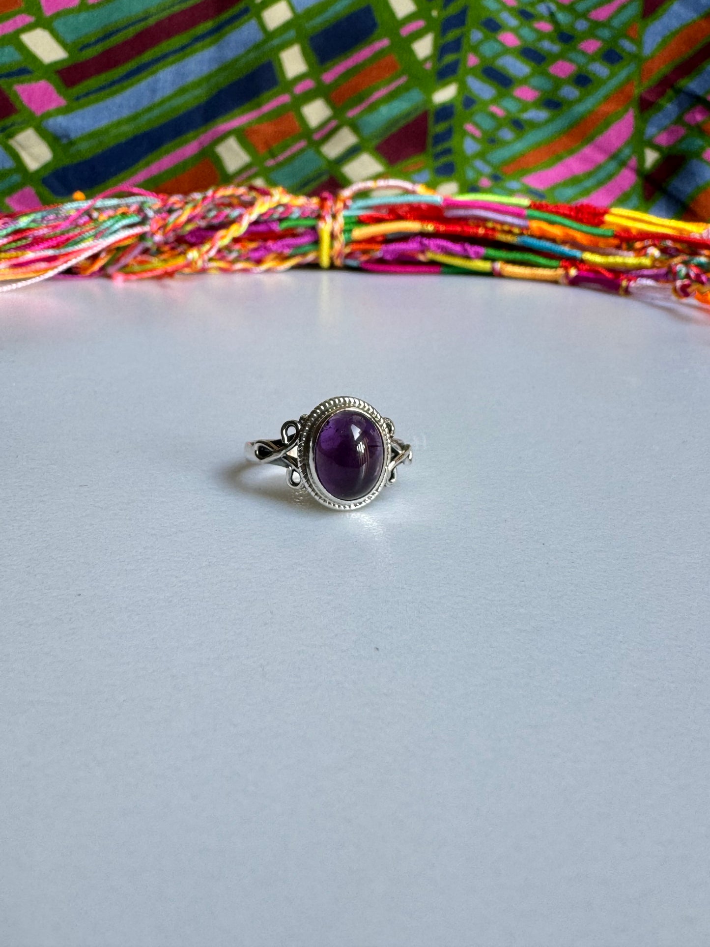 925 silver ring amethyst E80