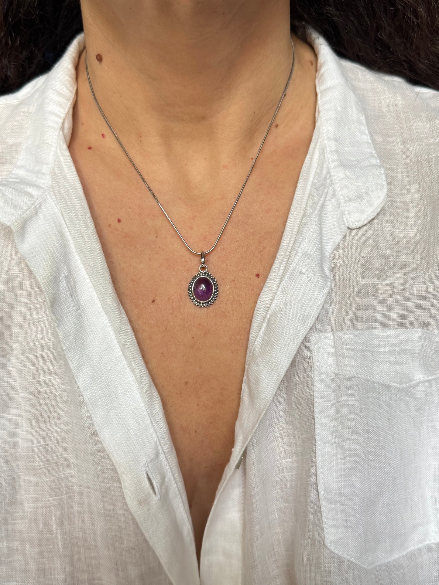 Ciondolo argento 925 ametista V3