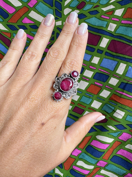 Anello argento925 radice di rubino misura 24- Z26