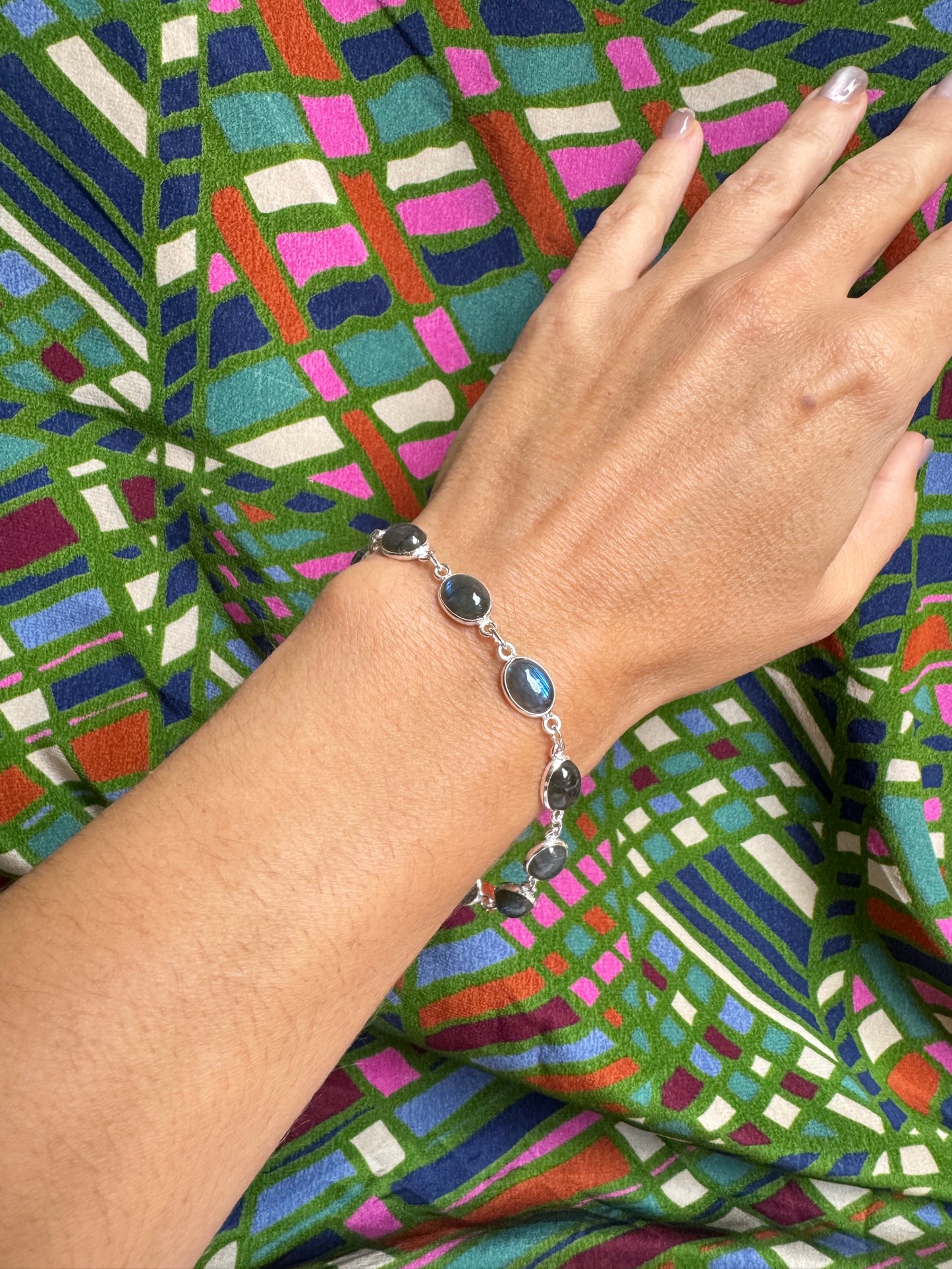 925 silver labradorite bracelet B68