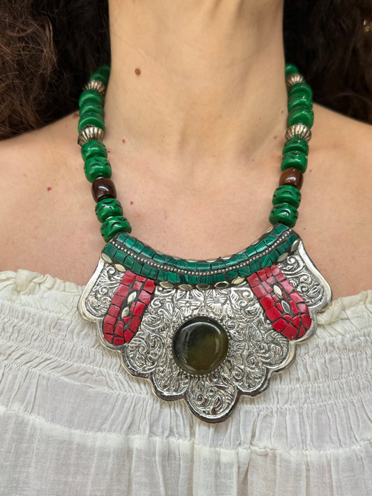 Nepalese bib necklace