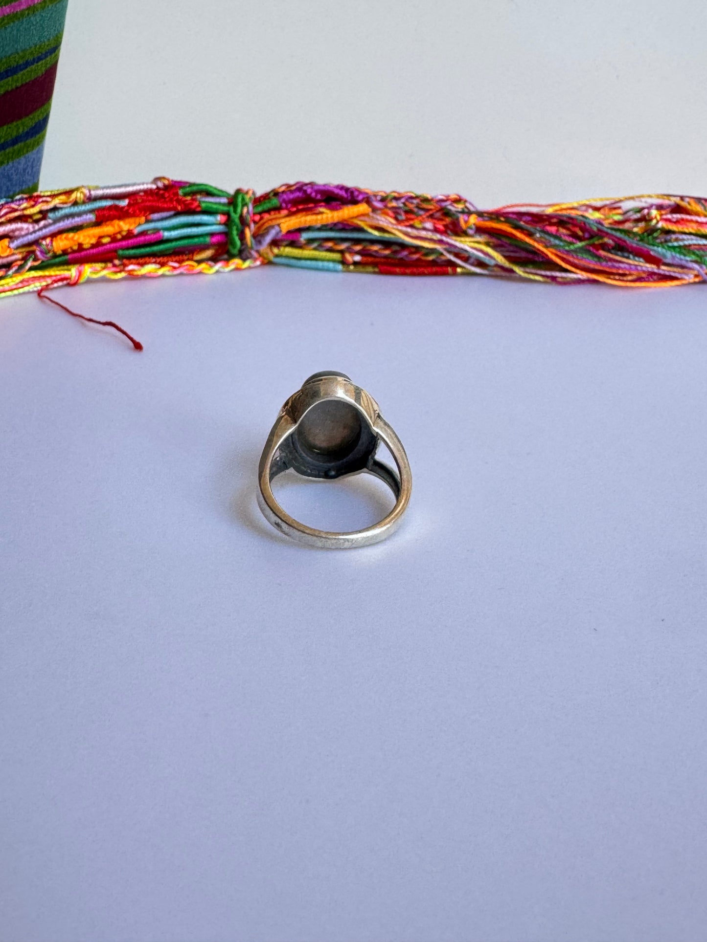 Anello argento 925 labradorite misura 16 M11