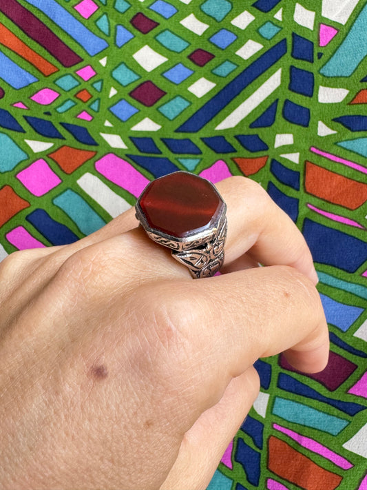 Antiker Vintage-Achatsteinring