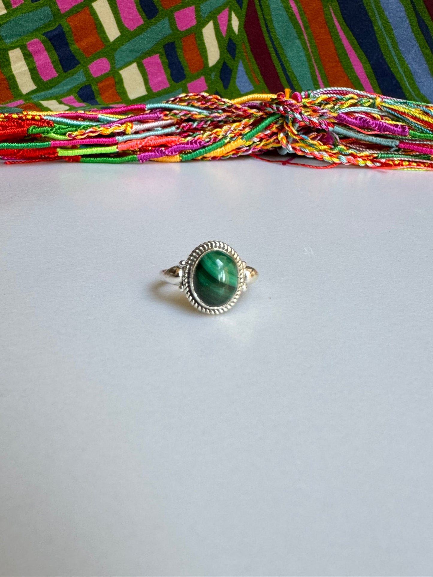 925 silver ring malachite T80