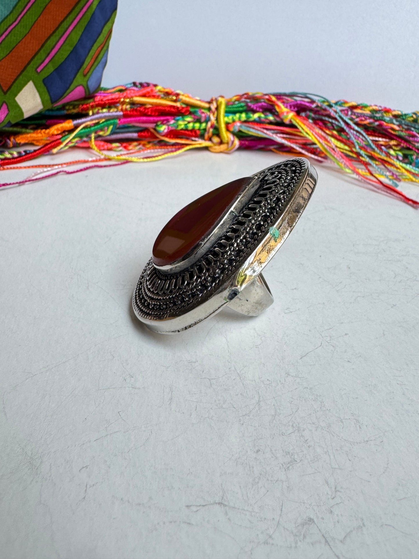 Anello antico pietra agata vintage misura 16/17