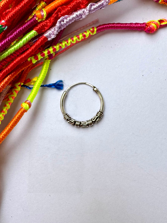 Single earring boho circle 925 silver 1.8cm W31