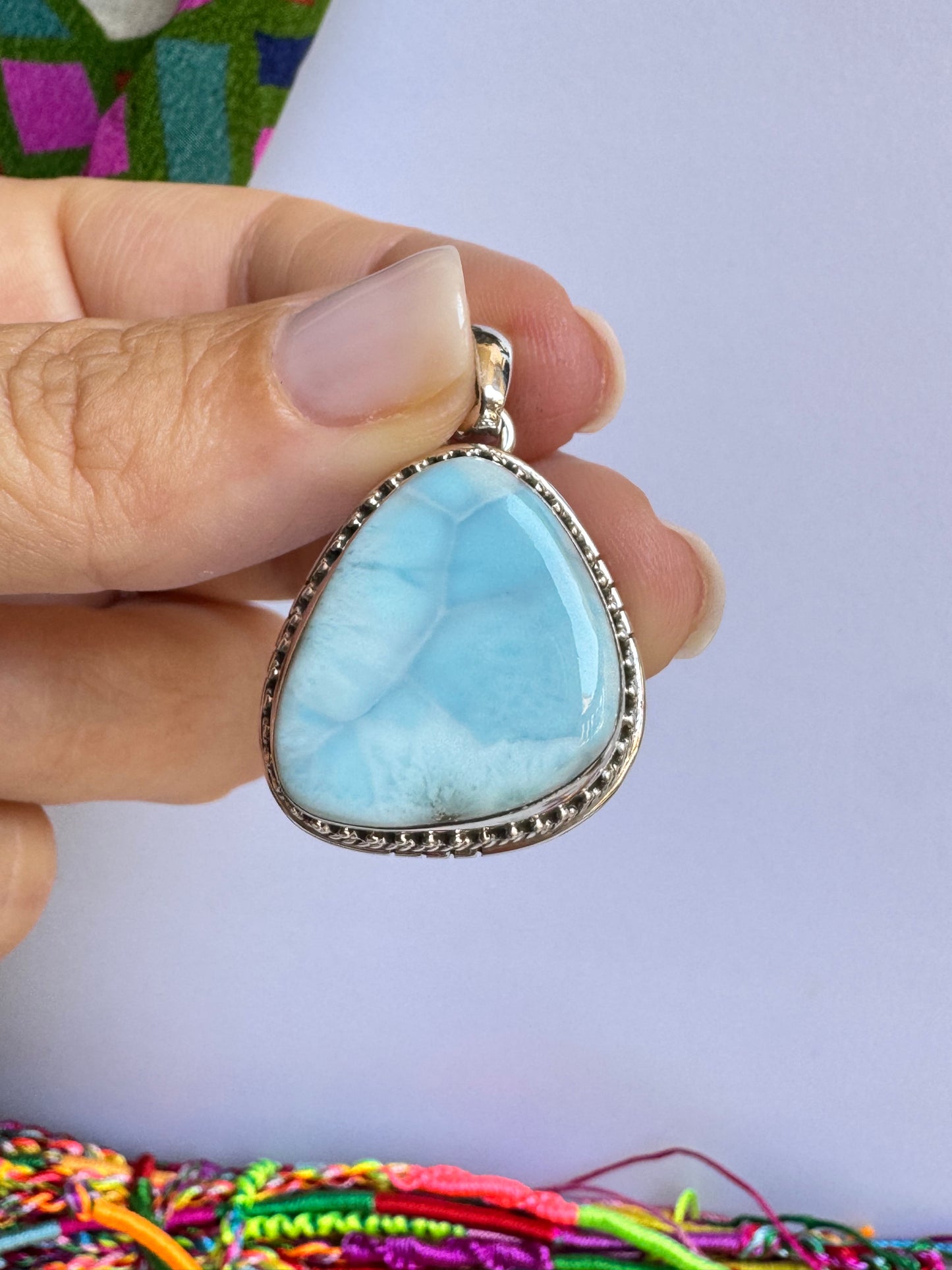 Ciondolo argento 925 larimar 50K