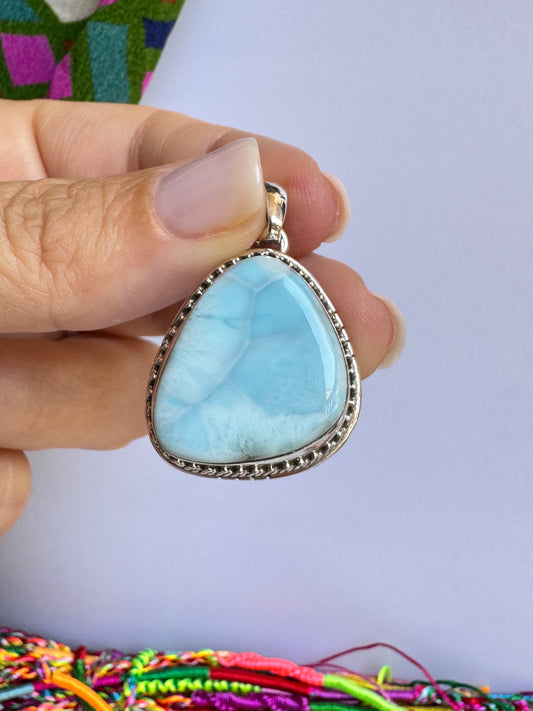 Ciondolo argento 925 larimar 50K