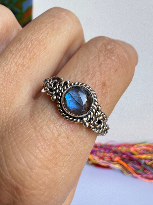 Anello argento 925 labradorite misura 21 - 10LAB
