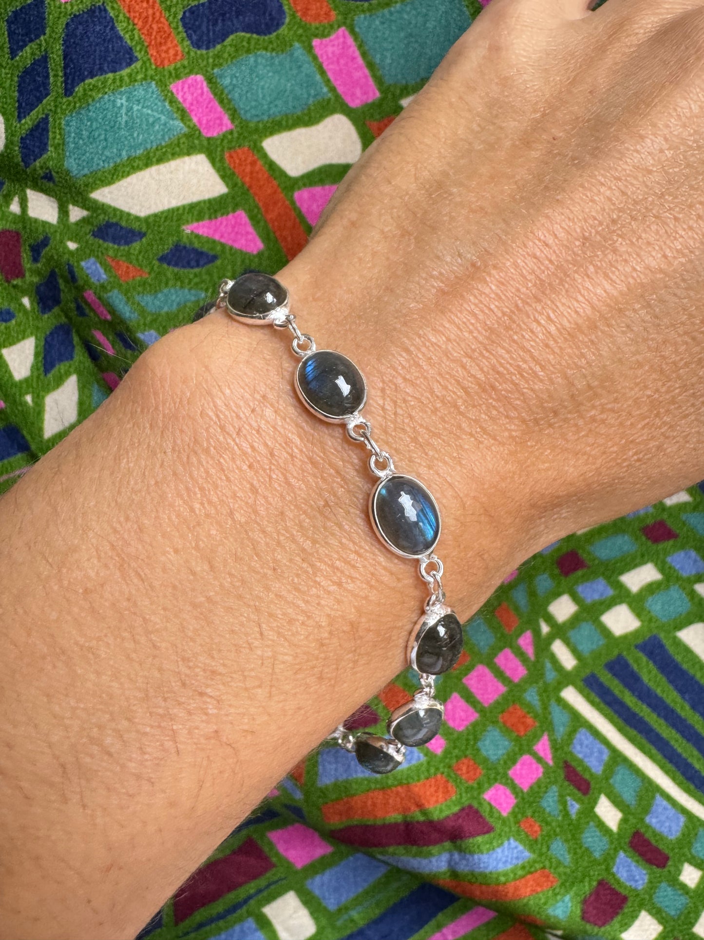 925 silver labradorite bracelet B68