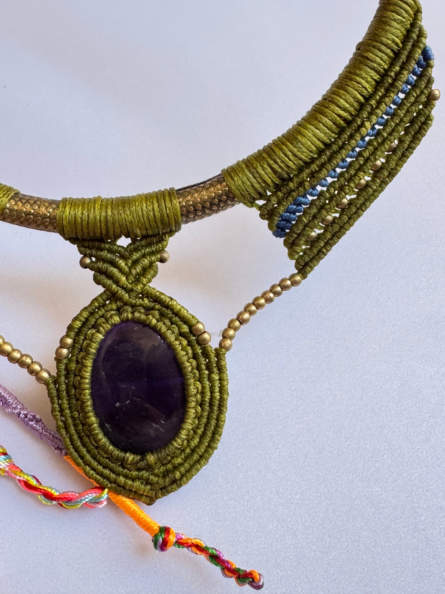 Collana macramè viola G