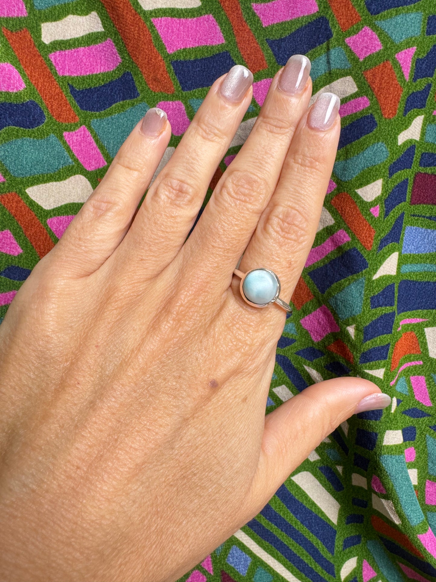 925 silver larimar ring size 22 4L