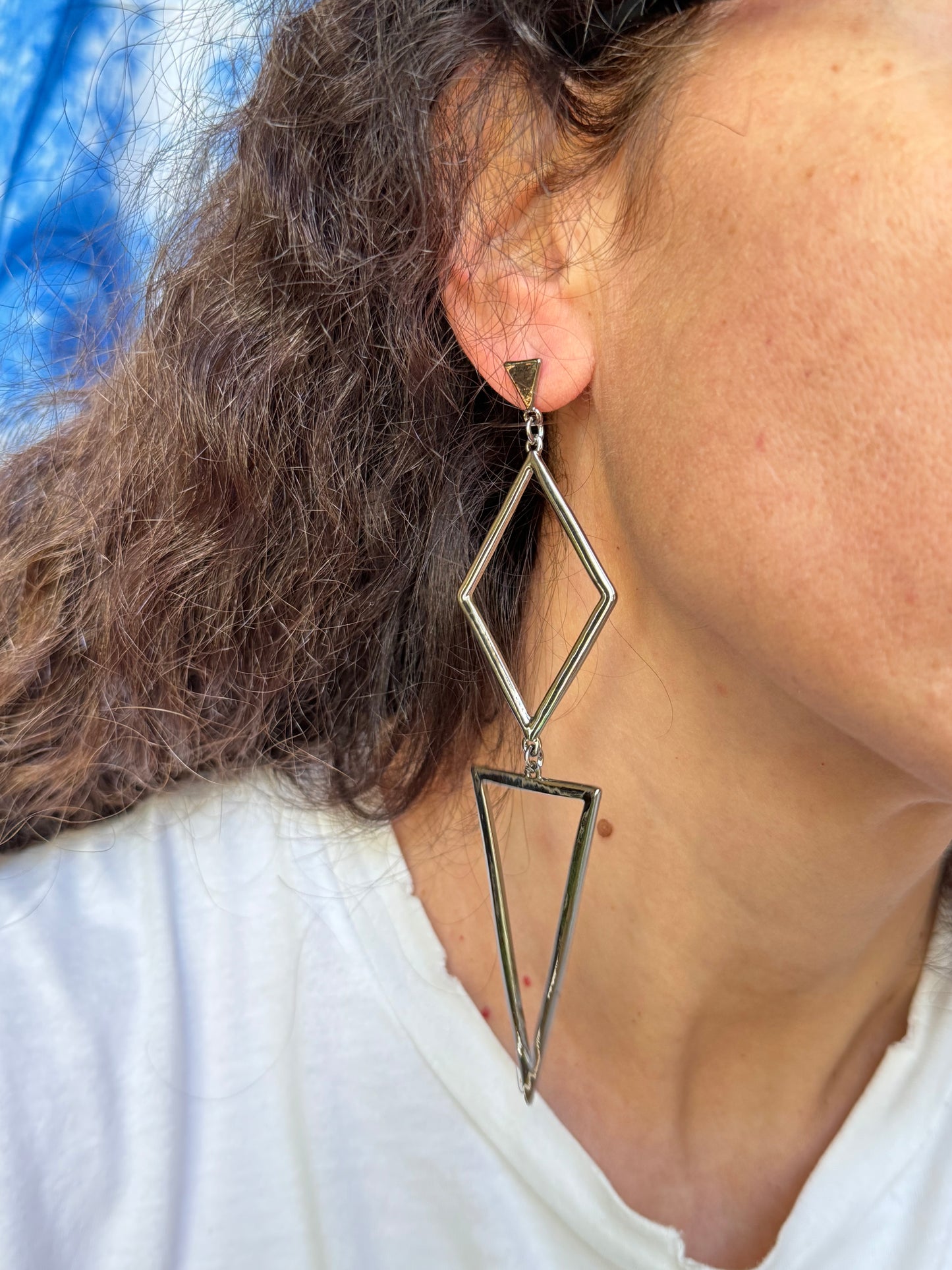 Dark silver pendant earrings in different lengths