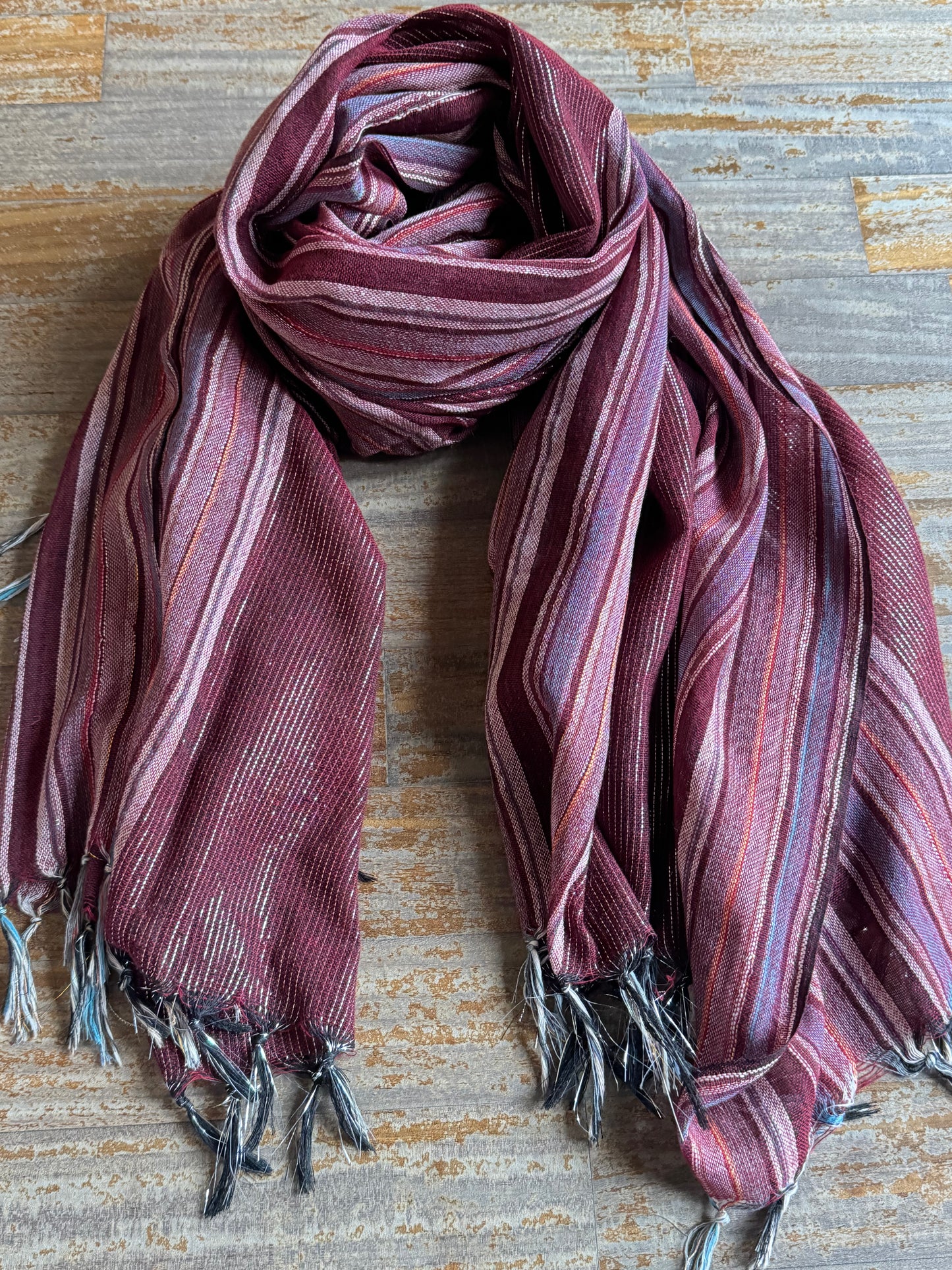 Pashmina scarf stole India burgundy