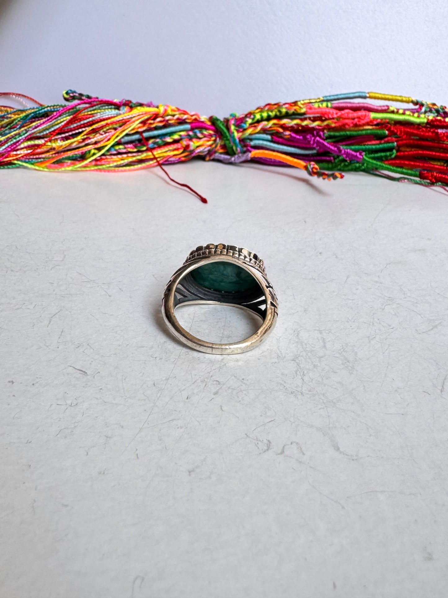 Anello argento 925 radice di smeraldo misura 20 13V