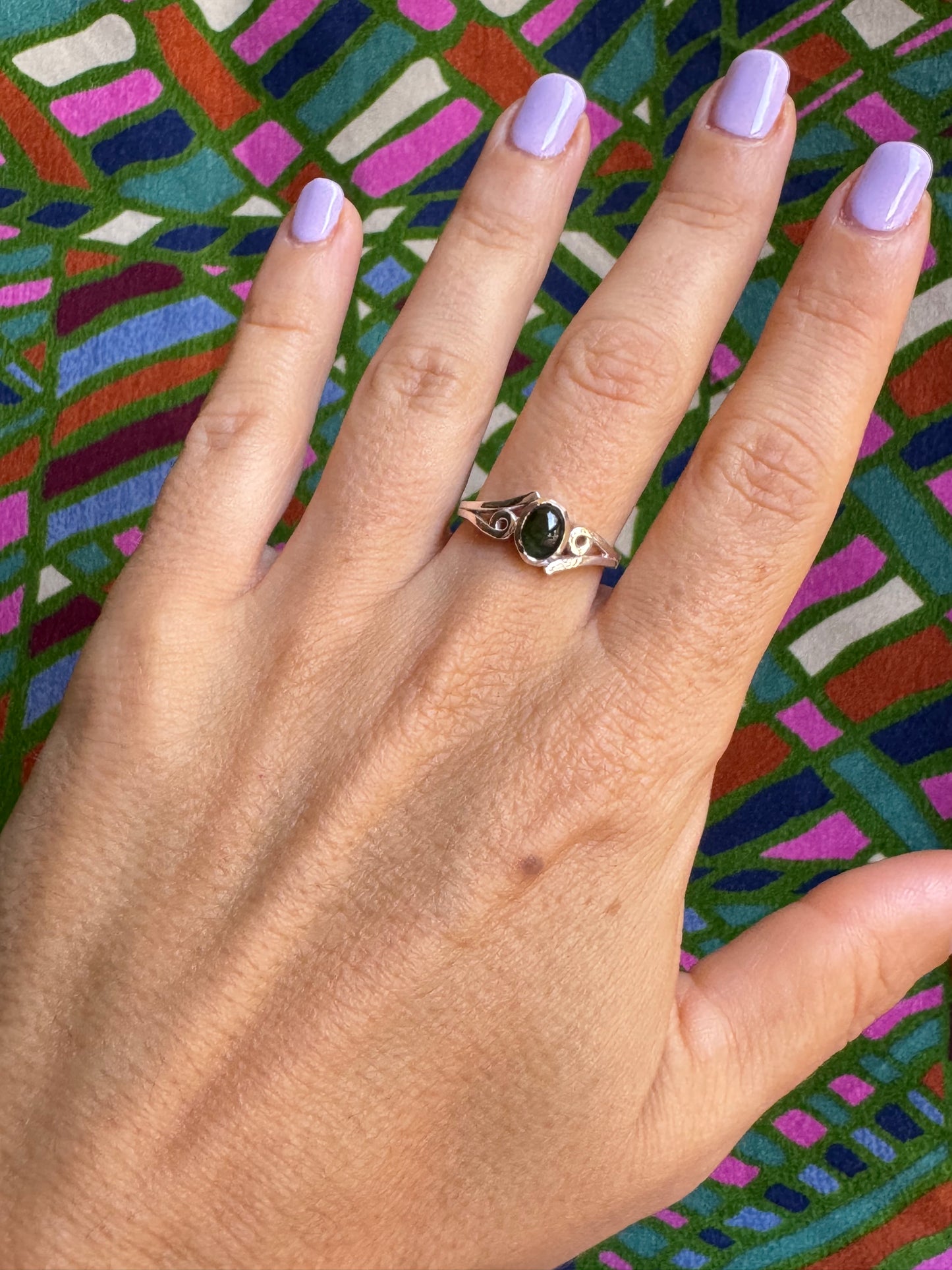 925 Silber Turmalin Ring Größe 17 - TA26