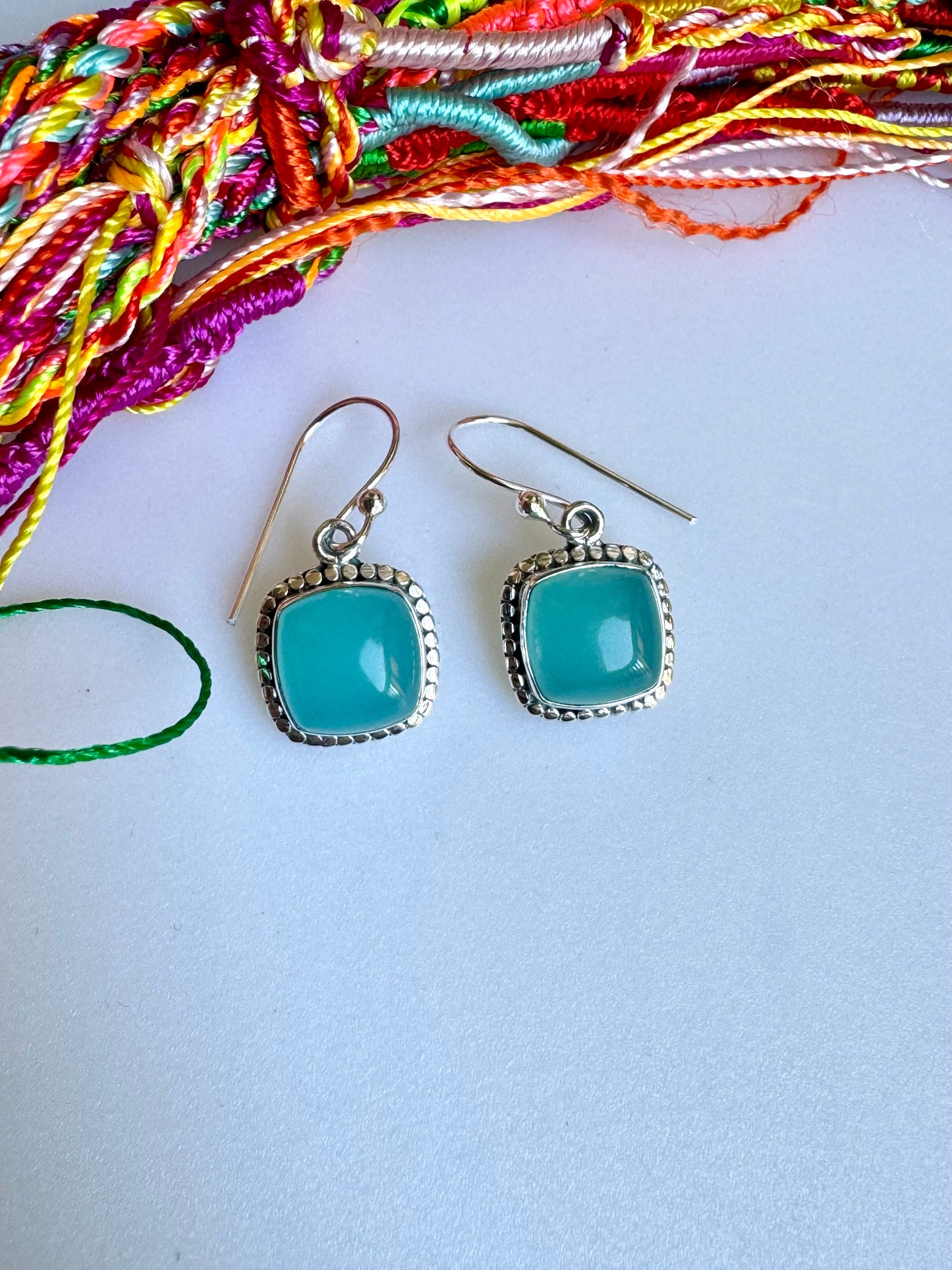 925 chalcedony silver earrings