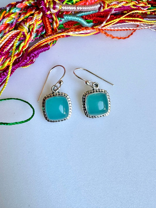 925 chalcedony silver earrings