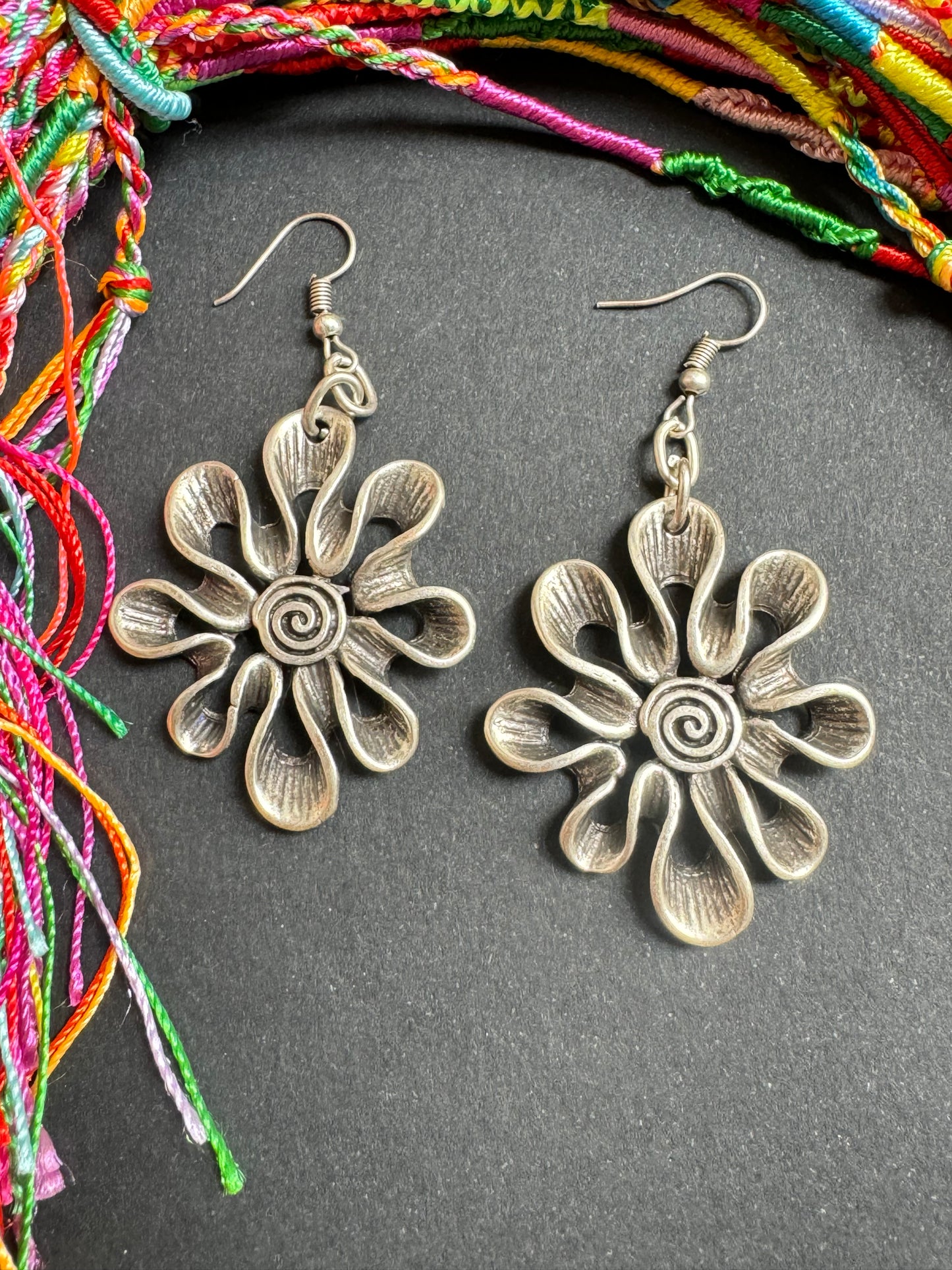 Stylized flower earrings