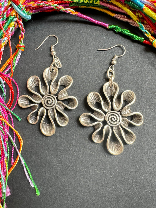 Stylized flower earrings