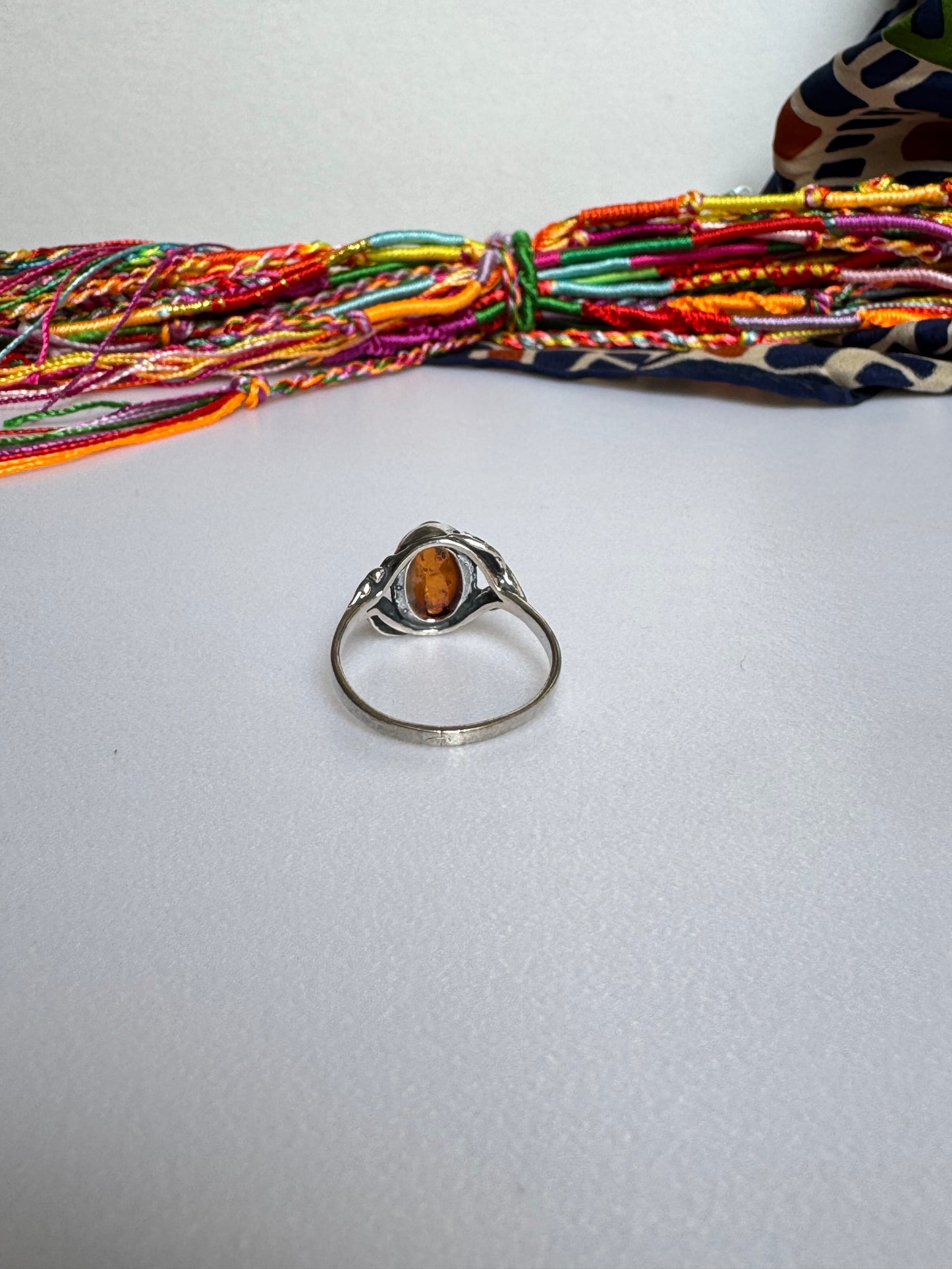 Anello argento 925 ambra misura 22 - 2AMB