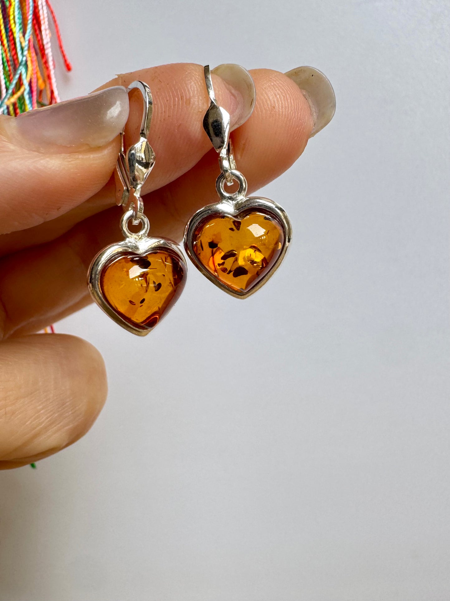 925 silver amber earrings 34AM