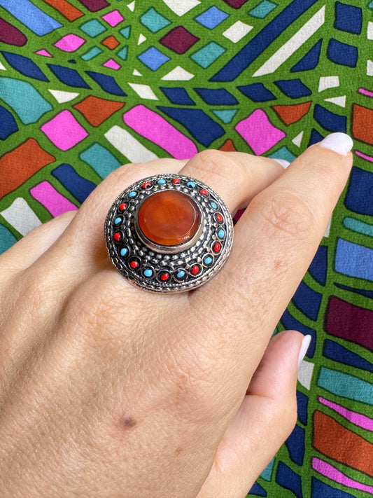 Antiker Vintage-Achatsteinring