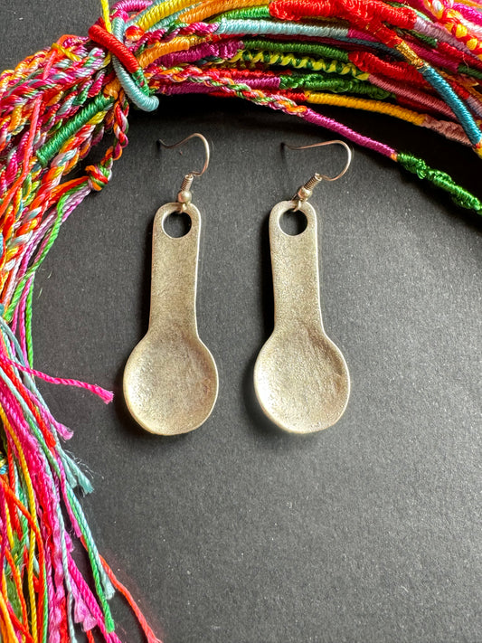 Zamak spoon earrings